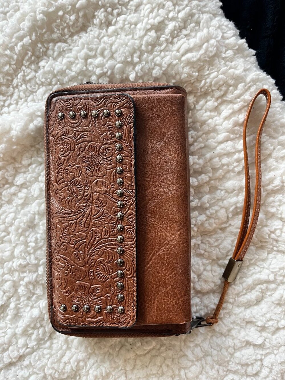 Western Brown Wristlet Wallet